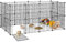 JOIEYOU Freilaufgehege, Kleintiergehege aus Metallgitter für Kaninchen, Welpen, Kätzchen, Hamster, Meerschweinchen, Nagetiere – Netz, 142 x 72 x 36 cm