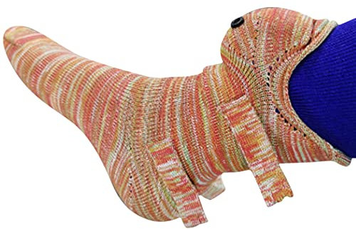 Damen Strick Bodensocken - Krokodil Socken Gestrickte Stricksocken Hai Socken - Lustige Socken Warme - Untraditionelle Moderne Strick Fischsocken Skurrile Alligator Bodensocken Winter Warme Socken