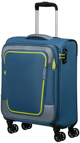 American Tourister Pulsonic - Spinner S, Erweiterbar Handgepäck, 55 cm, 40.5/43.5 L, Blau (Coronet Blue)