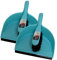KMJ Blue Dustpan and Brush Sets 2 Pack, Portable Cleaning Brush and Dustpan-Durable Soft Bristles & Easy Sweep with Rubber Blade- Lightweight Broom and Dustpan Set-Compact Storage Brush and Pan Set
