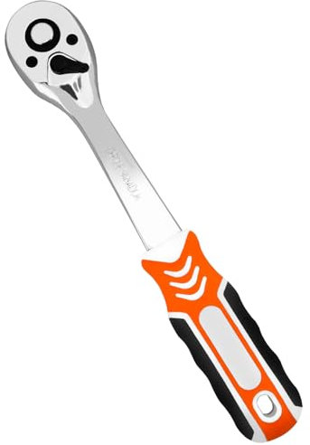 Xastro Cliquet réversible 3/8, acier CrV, 72 dents avec blocage rapide, entraînement carré 3/8, angle d'actionnement 5°