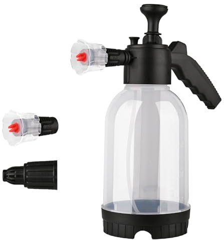 2L Car Wash Foam Sprayer, Premium Snow Foam Pump Sprayer With 2 Nozzles, Hand-Pressurised For Car Cleaning & Watering Flowers