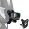 Support de Casque Moto Menton pour GoPro Hero 13 12 11 10 9 8 7 6 5 pour DJI OSMO Action 5 Pro 4/3 pour Session, Fixation de Menton avec Crochet en J Sangle Silicone Antidérapant Facile à Installer