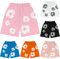 Kurze Hose Rosa Herren Mit Taschen Baumwolle Bermuda Shorts Blumenmuster Sportshorts Mann Sommer Freizeit Shorts Männer Sweatshorts Jogginghose Kurz Elastische Kurze Hosen