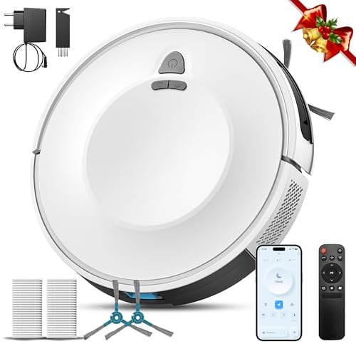 E2 Staubsauger Roboter mit Kartierung 10000 Pa, 200 Min. Laufzeit, 660 ml Großer Staubbehälter, APP-, Sprach- & Fernbedienungssteuerung, roboterstaubsauger Intelligente Reinigung für Tierhaare & Staub