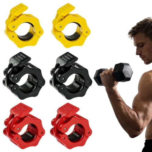 UYVPAER 6 Pinzas De Seguridad Para Mancuernas Con Cierre Rápido, Abrazaderas Para Barra, Accesorios Para Entrenamiento De Levantamiento De Pesas
