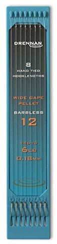 Drennan Hooks to Nylon Plate Length 6 inch Wide Gape Pellet Size 12