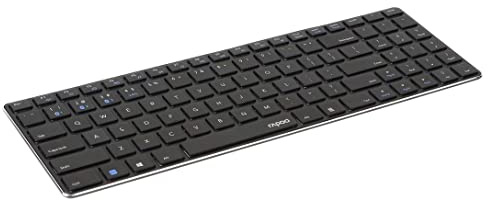 Rapoo E9100M Multimode-Tastatur, kabellos, ultradünn, Schwarz (QWERTY)