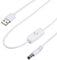 sourcing map USB Cable with ON/Off Switch, USB Male to 5.5x2.1mm DC Male Extension Cord 150cm White, for LED Desk Lamp LED Strip