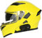 Bluetooth-Motorradhelm Modularer Integral-Klapphelm Doppelvisier Motorradhelm Motocross-Helm DOT/ECE-Zertifiziert Mit Mikrofon Mp3 FM-Rauschunterdrückung Belüftet,Gelb,M