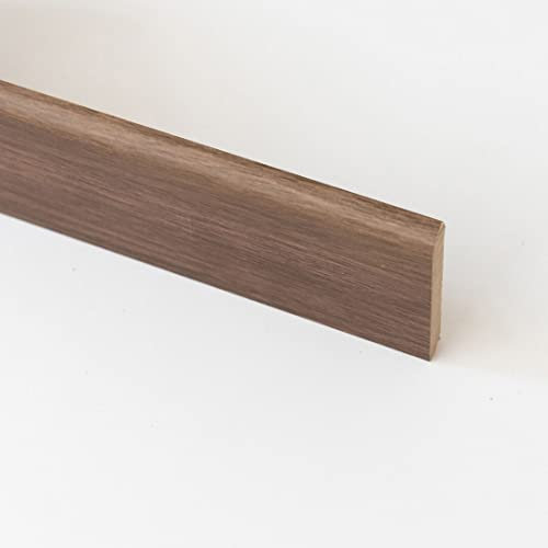 10 PZ Di BATTISCOPA IN MDF ROVERE SCURO MM.10X70X2400