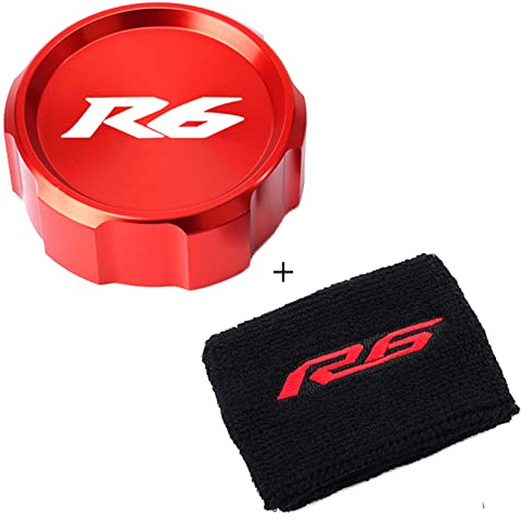 CCYYMOWOK Cubierta de depósito de aceite para freno de líquido delantero de motocicleta compatible para YZF R6 R6S 1999-2015 2004 2006 2008
