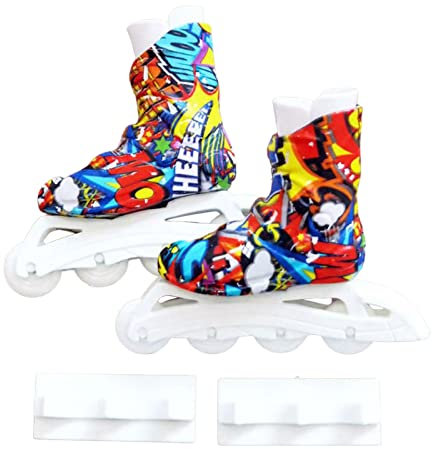 Richolyn Finger Rollschuhe | Fingerboard Rollschuhe | Coole Skateboardschuhe für Finger Breakdance Training Requisiten Home Schlüsselanhänger Dekoration für Kinder