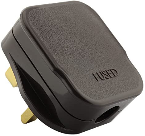 Art Deco Emporium 13 Amp Fused 3 Pin UK Mains Plug in Vintage Period Style Bakelite Dark Brown Part of the New eXalt V2.0 Brand. Standard UK 230Volt 13Amp Wall Plug