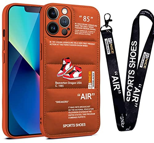 WEBJIASU for iPhone 12 Case,Cool Sports Shoes Brand Phone Case Cove, Cool Red Sneakers ins White or Black Label Pattern Soft Cover-Ultra Thin Soft Silicone Shockproof Cover for iPhone 12