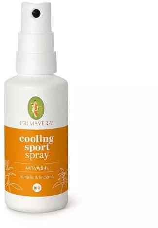 PRIMAVERA Aktivwohl Cooling Sport Spray bio 50 ml – kühlendes und beruhigendes Hautspray für die Sporttasche, unterwegs - verschafft gereizter Haut Linderung und Beruhigung – Aromatherapie – vegan