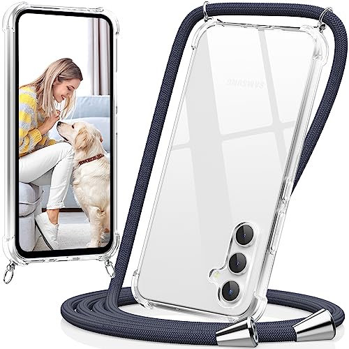 caslord Handyband für Samsung Galaxy A54 5G Hülle mit Band, Handyhülle für zum Umhängen, Necklace Hülle mit Band for Galaxy A54 [Stoßfest] [Kameraschutz] [Längenverstellbar] -Dunkelgrau