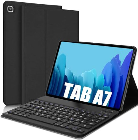 JADEMALL Samsung Galaxy Tab A7 Tastatur Hülle - 10.4 Zoll 2022/2020 (Deutsche QWERTZ), Abnehmbare Bluetooth Tastatur für SM-T500/T505/T507/T509