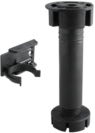 BRESKO 1-20 STK Stellfuß schwarz höhenverstellbar Küchenfuß Sockelfuß Möbelfuß Stelzlager + Clip (20, Höhe: 137-170 mm)