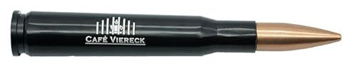 Café Viereck ® Bundeswehr Patrone Kaliber 50 Flaschenöffner aus Metall - Geschenk für Männer, Soldat, Vatertag, Grillparty (Mattschwarz)