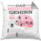 Trendation Das Mediziner Gehirn Kissen mit Füllung 40x40 Geschenk Medizin-Studium Arzt Geschenkidee (Grau)