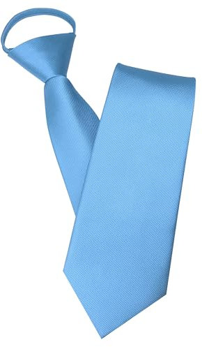 JEMYGINS Herren Reißverschlusskrawatte hellblau Krawatte - Eleganter Look in Sekundenschnelle