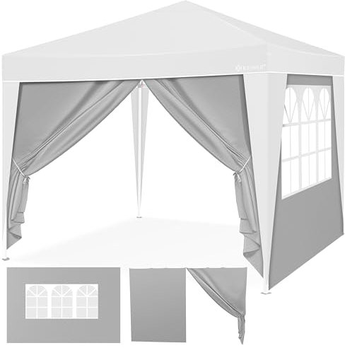 KESSER® 2X Seitenwand für Pavillon 3x3m - Faltpavillon Pop Up | klappbar | platzsparend | verstaubar, Grau