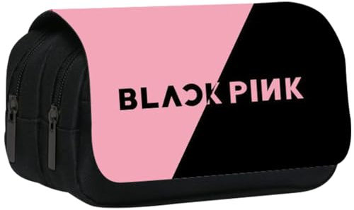 FYDZBSL Black Pink Federmäppchen, Kinder Mäppchen, Große Kapazität 2 Fach Anime Federmäppchen Black Pink Federtasche für Teen Geschenk Studenten Schreibwaren