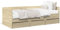 IKAYAA Tagesbett 75x190 mit 3 Schubladen Bett mit Stauraum Schlafsofa Sofabett Einzelbetten 75x190 Jugendbett Gästebett-Sonoma Eiche-75 x 190 cm
