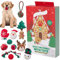 Hundespielzeug, Countdown-Kalender, Adventskalender für Hunde, 12 Tage, Kauspielzeug, Weihnachts-Countdown-Kalender, 2024, Quietschspielzeug, interaktives Spielzeug, Adventskalender für kleine Hunde