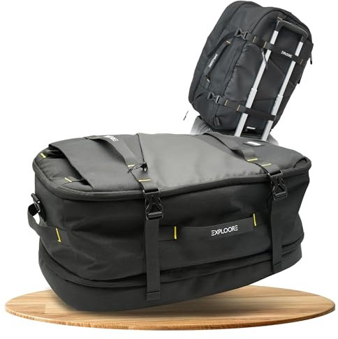 EXPLOORE Handgepäck Rucksack (53x34x26cm) – Laptop Tasche, Untersitz Reisetasche fur Flüge, Schulrucksack für Teenager, 35 Liter Sportrucksack für den täglichen Gebrauch, Schwarz