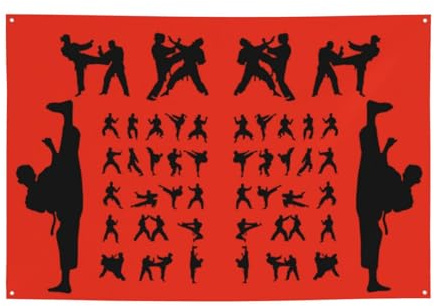 Silhouetten von Kampfkunst, Party, Festival, Banner, Dekoration, Hintergrund, Flagge, für drinnen und draußen, Versammlung, Abschlussfeier, Weihnachten