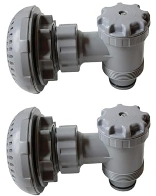 PORFOYO 2 Stück Absperrhahn Pool, Pool Plunger Ventil, 38 Mm Ersatz Kolbenventil, Kolbenventil Pool Anschlüsse Schwimmbad-Filterpumpenteile Für Hnemix, Intex, Bestway, Coleman