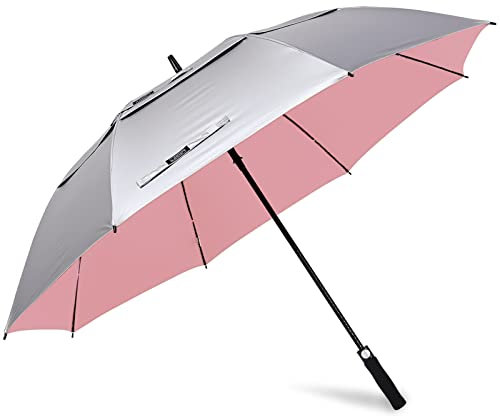 G4Free 68Inch UV-Schutz Winddicht Sonnen- und Regenschirm Golfschirm Autorisches Öffnen Doppelbaldachin Belüftet Übergröße für Herren und Damen