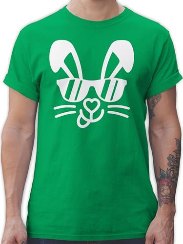 T-Shirt Herren - Ostern Outfit - Osterhase zum - L - Grün - ostershirt männer Oster Shirt osterfest Rabbit Tshirt Oster-t-Shirt osterm Hasen Funshirt Ostergeschenk kleinigkeit hase t-Shirts