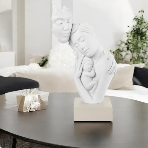 MAZZOLA LUCE Soprammobile famiglia design moderna scultura da tavolo gesso decorato alta qualità made in Italy