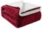 Aspire Homeware Burgundy Sherpa Fleece Blanket Reversible Christmas Throw King Size Bed Blankets Soft Fluffy Thick Large Travel Blanket Microfiber Sofa Throws for Winter (200 x 240 cm)