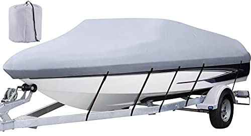 VEVOR Bootsabdeckung Persenning Boot Bootspersenning, Bootsplane Wasserdicht V-Rumpf Boat Cover Bootsabdeckplane Bootsabdeckung Mit Aufbewahrungstasche Abdeckplanen für Yacht (20-22 Zoll)