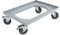 Karton EU Transportroller für Boxen 60 x 40 cm mit 2 Bremsen, Grau, 4 Lenkrollen, Rollwagen, Euroboxen, Eurobehälter
