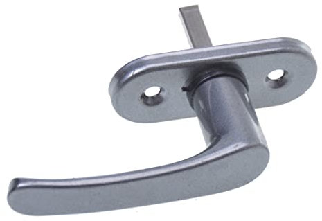 Aqbau® Fenstergriff graphit aus Metall für Fenster & Balkontür | 43 mm Schraublochabstand, Rosette 28×73 mm, Vierkant 7 mm, inkl. Montageschrauben, passend für PVC/Alu/Holz