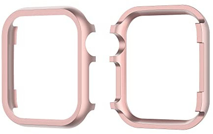 Custodie Protettiva Rosa Compatibile con Apple Watch 45mm Series 9, Antigraffio Protezione Paraurti per PC Copertura della Cornice Cristallo Bumper Cover Compatibile con iWatch 45mm Serie 7/8/9