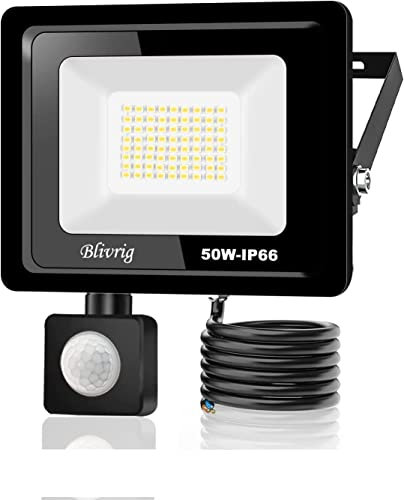 led strahler mit bewegungsmelder außen 50W,5000LM LED Strahler Außen mit Bewegungsmelder IP66 Scheinwerferled aussenstrahler mit bewegungsmelder Kaltes Weiß 6000K Außenstrahler LED Fluter Flutlicht