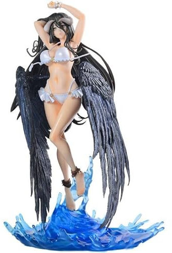 Overlord Albedo Figur Statue - 1/6 Kompletter Badeanzug Stil Albedo Ainz Figur Modell, Anime Actionfigur Handmade Sammlerstück Desktop Dekoration, 32 cm
