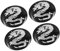 A ABSOPRO Adesivo per Coprimozzo del Cerchio della Ruota dell'Auto, Decorazione Centrale, Argento, Diametro 56mm (Set di 4)