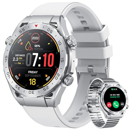 Reloj Inteligente Hombre Smartwatch con Llamadas: 1.42 Smart Watch Militar con Pulsómetro Presión Arterial Monitor de Sueño SpO2 100+ Modos Deporte Impermeable Relojes Deportivo para iOS Android