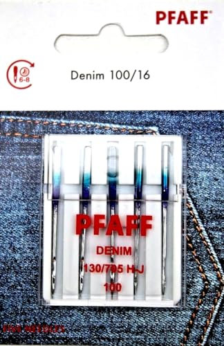 PFAFF 5 Nähmaschinennadeln 130/705H Stärke 100 für Jeans/Denim