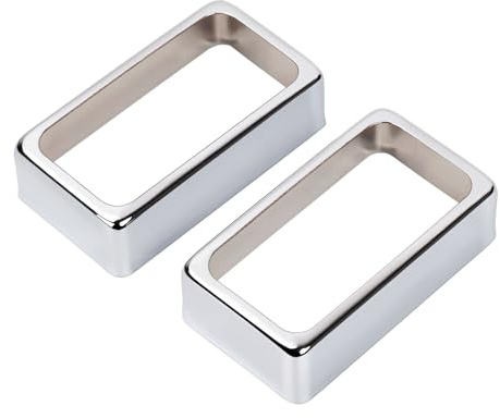 Banworks Cubiertas de pastillas Humbucker de latón abierto, anillo de marco Humbucker en forma de O | para guitarra eléctrica, paquete de 2 JT/SYQG-08 Cromo