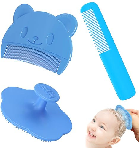 Babyhaarbürsten,3 Stück Baby HaarbüRste Milchschorf Kamm Baby Schorfkamm Baby Milchschorf Baby Entfernen Baby Badebürste für Kinder und Neugeborene,Milchschorf und Geschenk zur Geburt