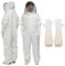 QUARKZMAN Imkeranzug für Männer Frauen XXL Imkeranzug Outfit mit Handschuhen und Schleierhaube (Jacke, Hose, Handschuhe) Imkeranzüge für Erwachsene Hinterhof Profi, Weiß