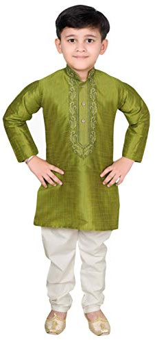 Desi Sarees Boys Kurta Trouser Pre-Wedding Mehendi Occasions Sherwani Suit 960 (UK, Age, 10 Years, Regular, Moss Green)